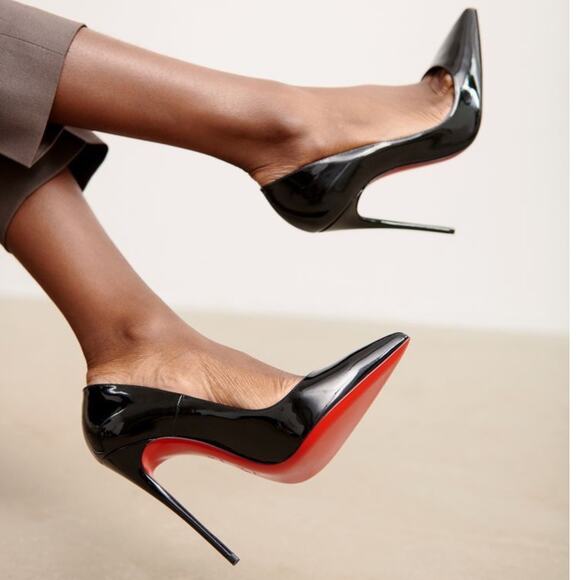 Christian Louboutin So Kate 120 Patent Leather Pumps Black Size 37 - Picture 1 of 12